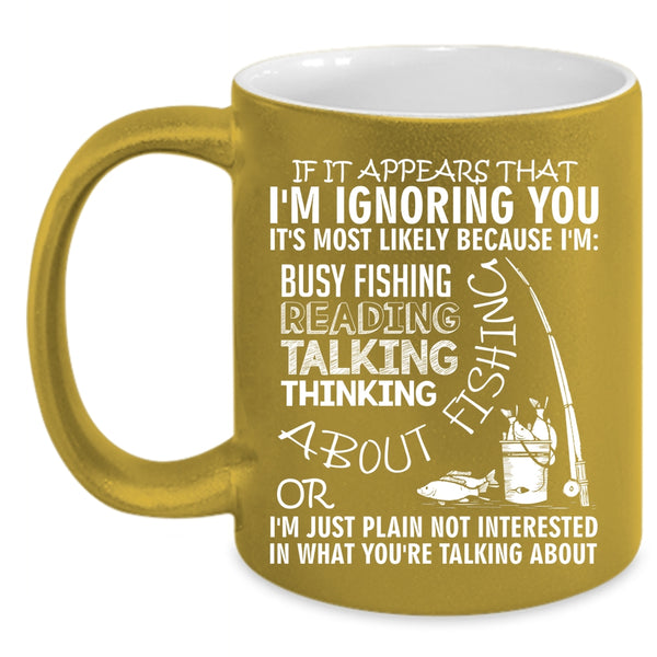 Reading About Fishing Coffee Mug, Talking About Fishing Coffee Cup