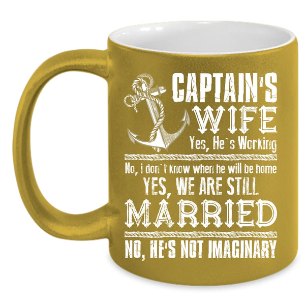 Captain's Wife Coffee Mug, Cool Just Married Coffee Cup