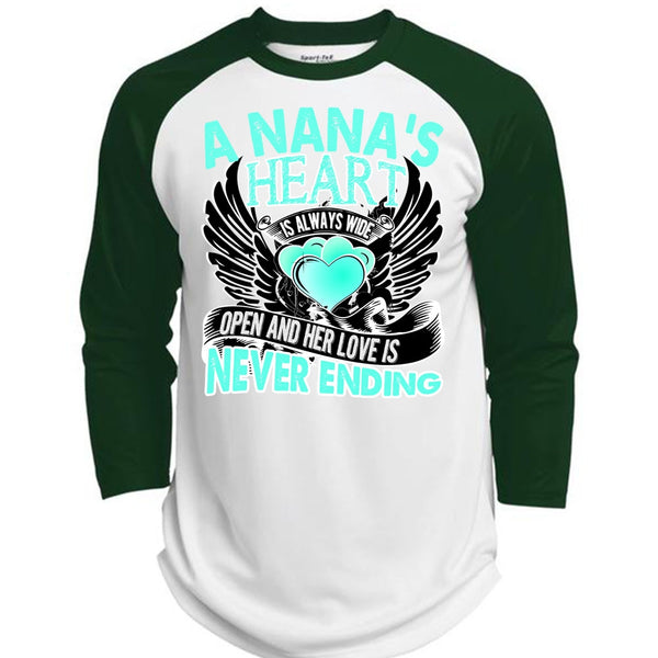 A Nana's Heart Is Always Wide T Shirt, I Love Nana T Shirt, Awesome T-Shirts  (Polyester Game Baseball Jersey)