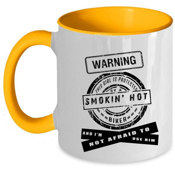 I Love Biker Coffee Mug, This Girl Is Protected By A Hot Biker Accent Mug
