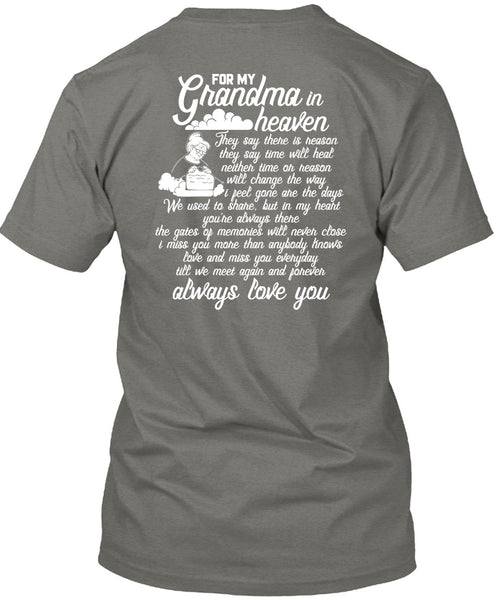 For My Grandma In Heaven T Shirt, Love You T Shirt