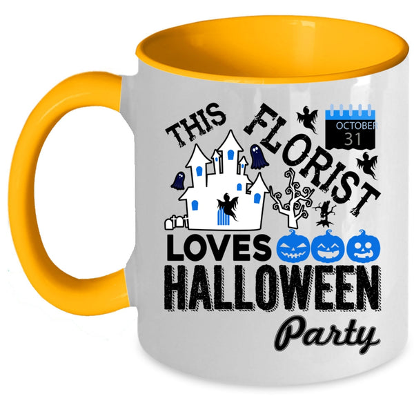 Cute Florist Coffee Mug, This Florist Loves Halloween Party Accent Mug