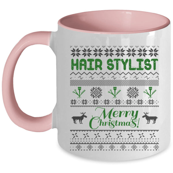Merry Christmas Coffee Mug, Hair Stylist Accent Mug