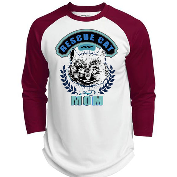 Rescue Cat Mom T Shirt, Being A Mother T Shirt, Awesome T-Shirts  (Polyester Game Baseball Jersey)