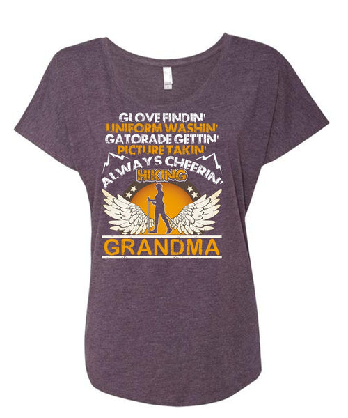 Hiking Grandma T Shirt, Picture Taking T Shirt, Cool Shirt (Ladies' Triblend Dolman Sleeve)