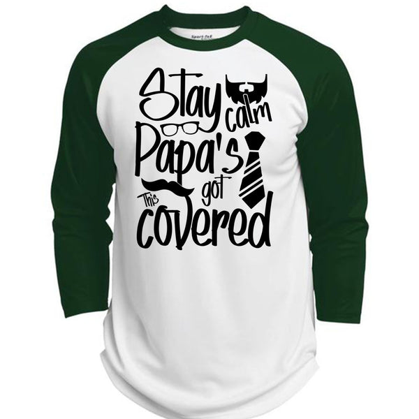 Stay Calm Papa's Got This Covered T Shirt, I Love Papa T Shirt, Awesome T-Shirts  (Polyester Game Baseball Jersey)