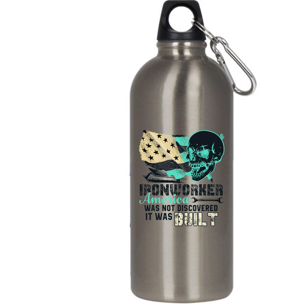 Ironworker America Was Not Discovered 20 oz Stainless Steel Bottle,Cool Outdoor Sports Water Bottle
