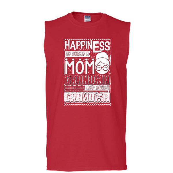 Happiness Is Being A Mom T Shirt, Grandma Tank Top (Men's Cotton Sleeveless)