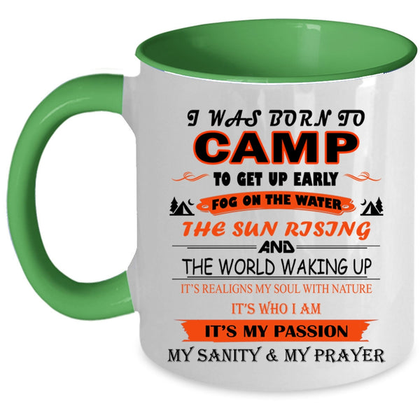 I Love Camping Coffee Mug, I Was Born To Camp Accent Mug