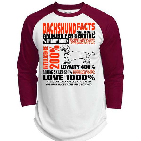 Dachshund Facts T Shirt, I Love Dachshund T Shirt, Awesome T-Shirts  (Polyester Game Baseball Jersey)