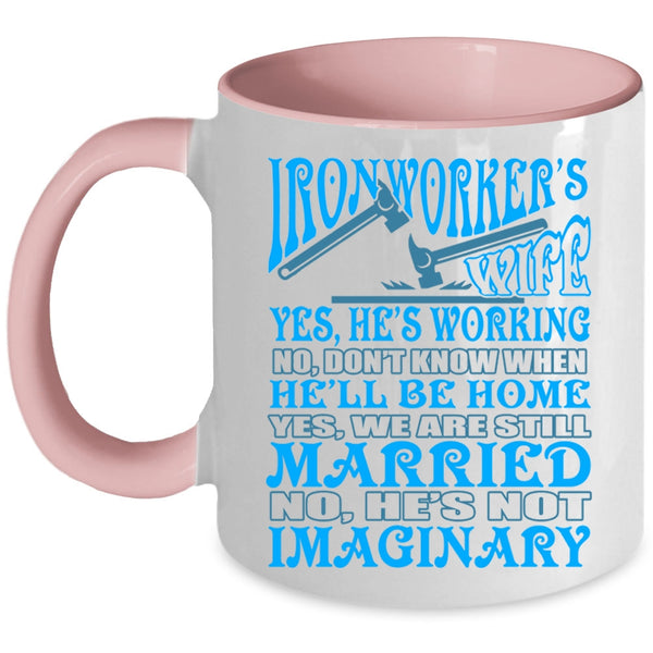 Just Married Coffee Mug, Ironworker's Wife Accent Mug