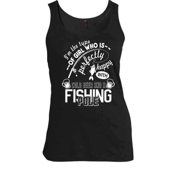 Pretty Happy With Cool Beer T Shirt, A Fishing Pole T Shirt, Cool T Shirt