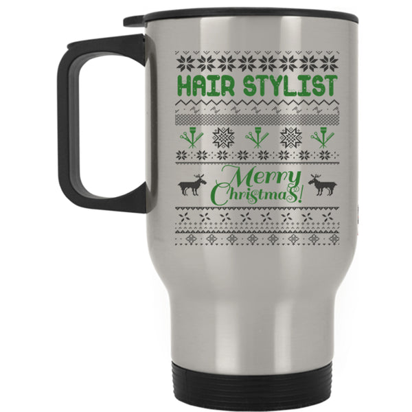Merry Christmas Travel Mug, Hair Stylist Mug