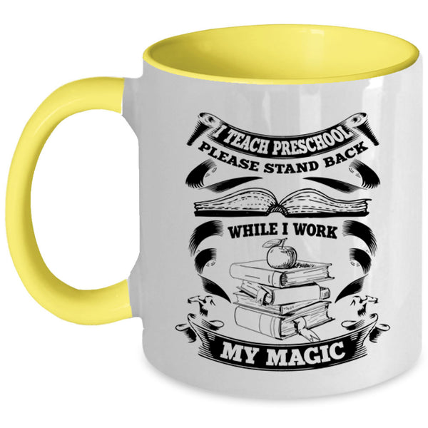 Awesome Preschool Teacher Coffee Mug, I Teach Preschool Accent Mug