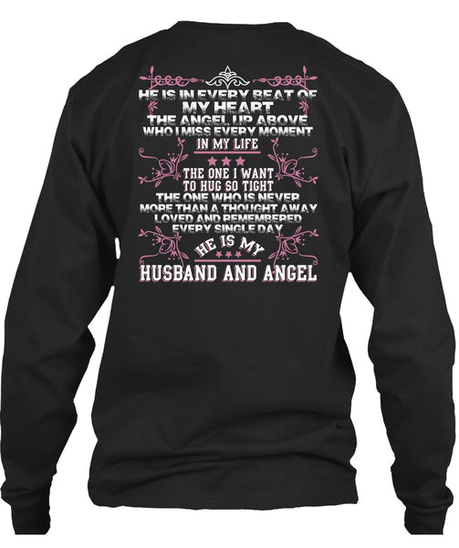 He Is My Husband And Angel T Shirt, Loved And Remembered T Shirt
