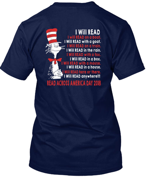 The Cat in the Hat T Shirt, I Will Read With A Mouse T Shirt, I Will Read In A House T Shirt