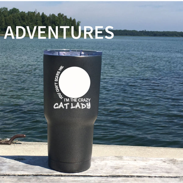 I'm The Crazy Cat Lady Tumbler 30 oz Stainless Steel, Cool Halloween Travel Mug