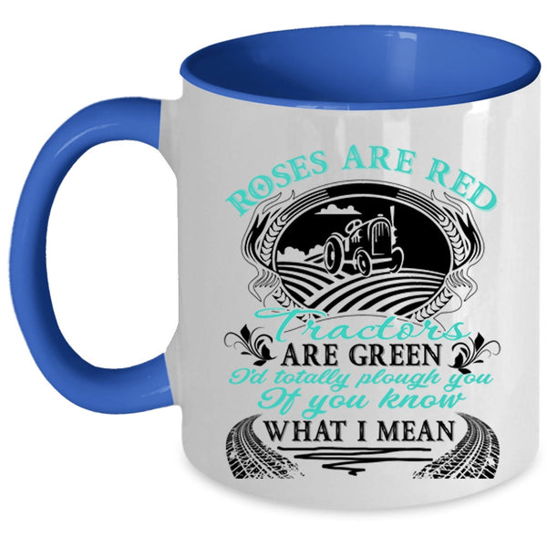 Tractors Are Green Coffee Mug, Roses Are Red Accent Mug