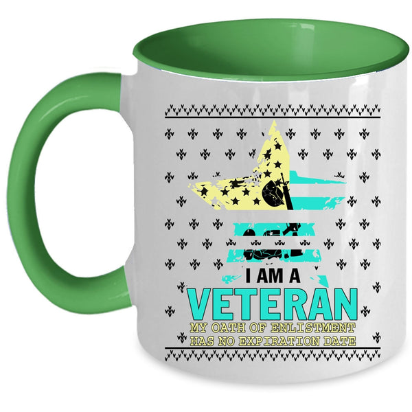 Awesome American Flag Coffee Mug, I Am A Veteran Accent Mug