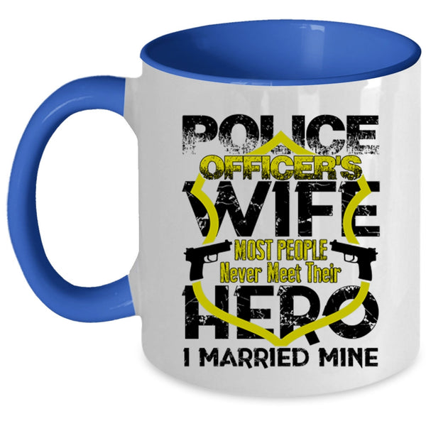 I Married Policeman Coffee Mug, Police Officer's Wife Accent Mug