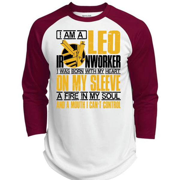 I Am A Leo Ironworker T Shirt, I Love Ironworker T Shirt, Awesome T-Shirts  (Polyester Game Baseball Jersey)