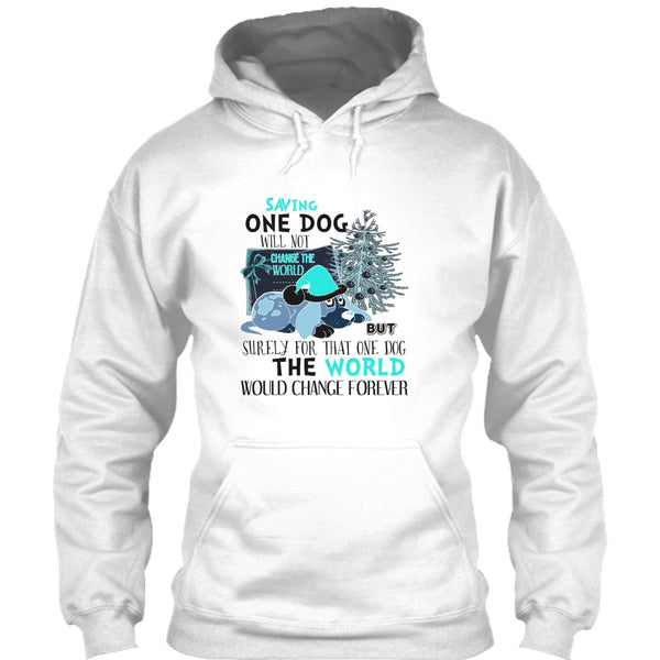 Saving One Dog Will Not Change The world T Shirt, Dog Happy Merry Christmas T Shirt
