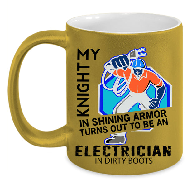 Cool Job Coffee Mug, To Be An Electrician In Dirty Boots Accent Mug