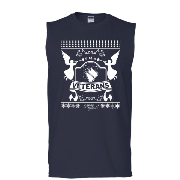 Veterans Merry Christmas T Shirt, Coolest Veteran T Shirt, Cool T Shirt (Men's Cotton Sleeveless)