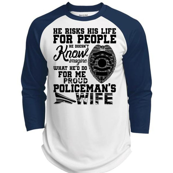Proud Policeman's Wife T Shirt, I Love Police T Shirt, Awesome T-Shirts  (Polyester Game Baseball Jersey)