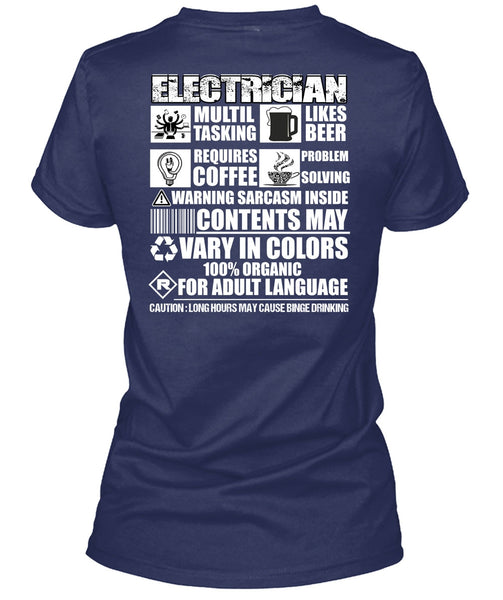 Electrician Multi-tasking T Shirt, Likes Beer T Shirt