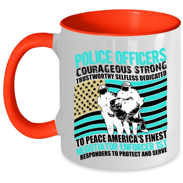 Cute Police Officer Coffee Mug, Police Officers Courageous Strong Accent Mug