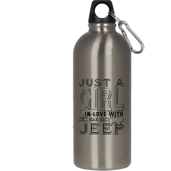 Just A Girl In Love With Her Jeep 20 oz Stainless Steel Bottle,Cute Love Outdoor Sports Water Bottle
