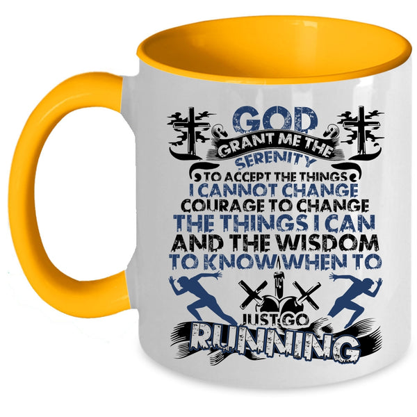 Cool Gift For Runner Coffee Mug, Just Go Running Accent Mug