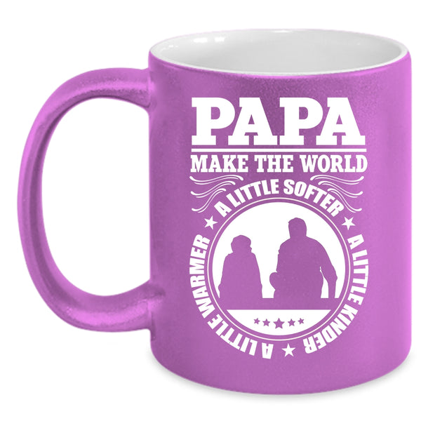 Papa Make the World A Little Warmer Coffee Mug, Cute Papa Coffee Cup