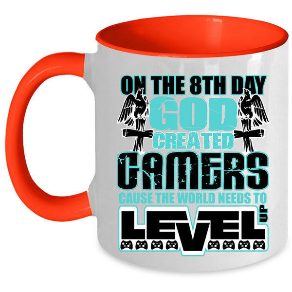 Awesome Gamers Coffee Mug, On The 8th Day God Created Gamers Accent Mug