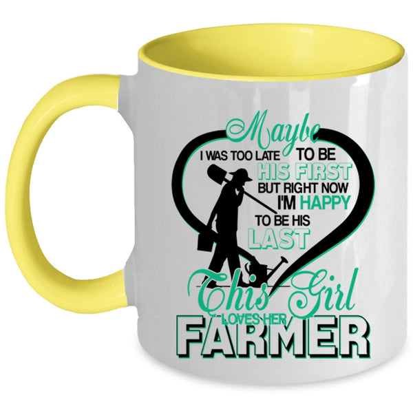 Cute Love Coffee Mug, This Girl Loves Her Farmer Accent Mug