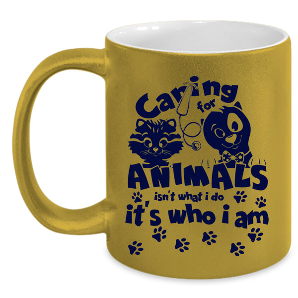 Cute Gift For Vet Tech Coffee Mug, Caring For Animals Accent Mug