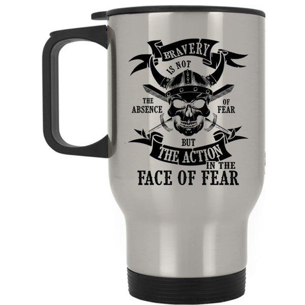 Cool Halloween Travel Mug, The Action In The Face Of Fear Mug