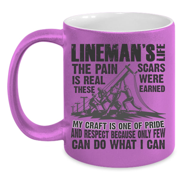 Awesome Gift For Linemen Coffee Mug, Lineman's Life Accent Mug
