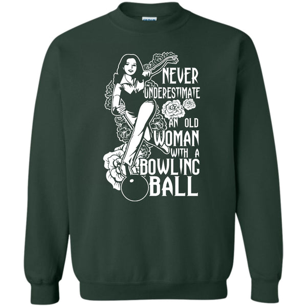 An Old Man With A Bowling Ball T Shirt, Coolest Bowling Sweatshirt