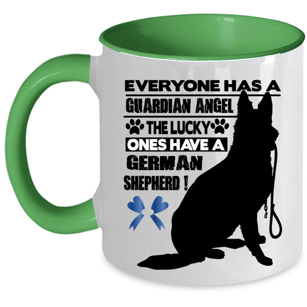 The Lucky Ones Have A German Shepherd Coffee Mug, Guardian Angel Accent Mug