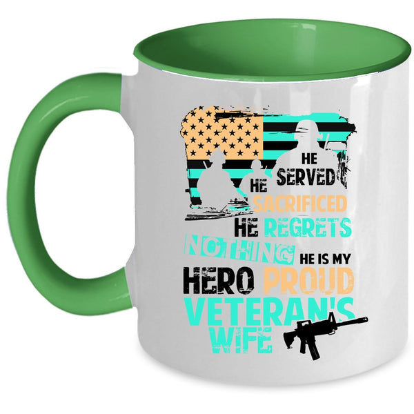 Beautiful Wife Coffee Mug, Proud Veteran's Wife Accent Mug