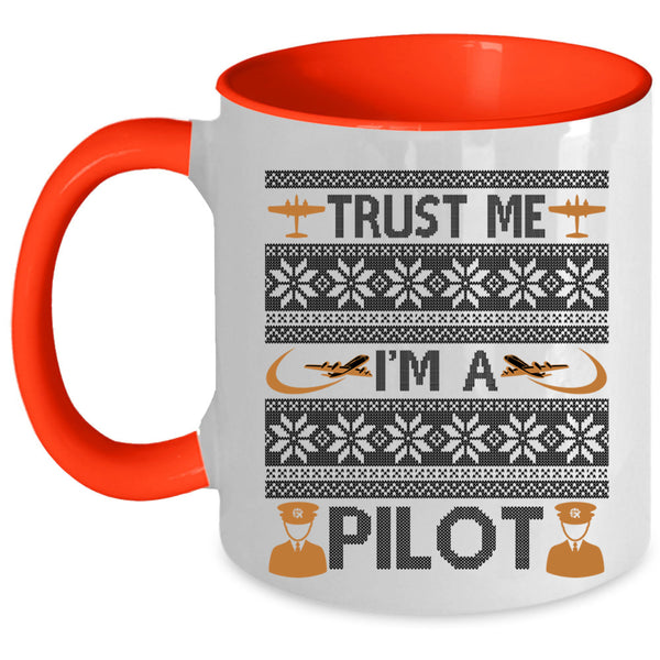 Make An Ugly Christmas Coffee Mug, Trust Me I'm A Pilot Accent Mug