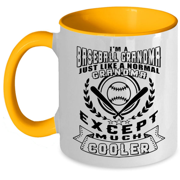 Cool Baseball Grandma Coffee Mug, I'm A Baseball Grandma Accent Mug