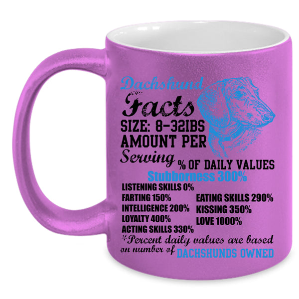 Gift For Dachshund Owner Coffee Mug, Dachshund Facts Accent Mug