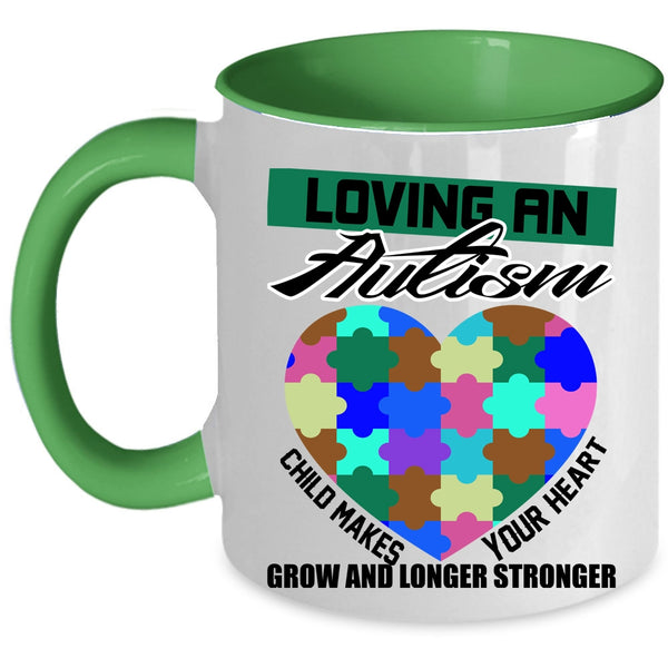 Child Makes Your Heart Coffee Mug, Loving An Autism Accent Mug