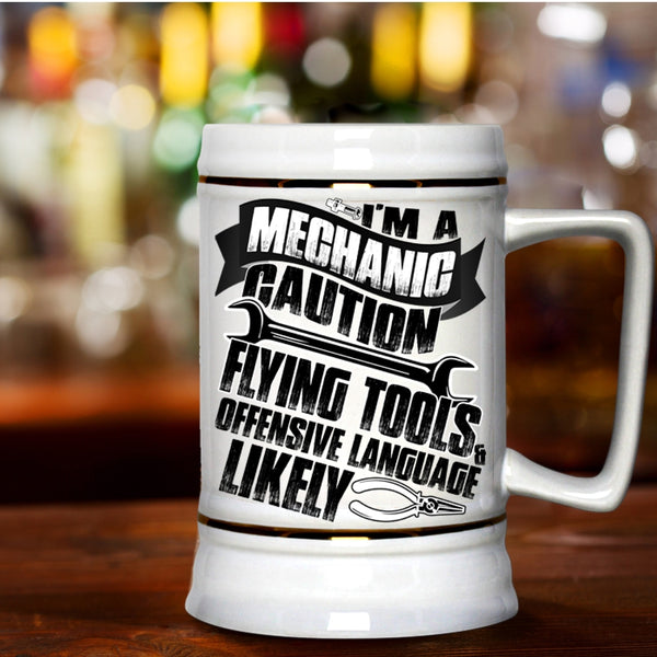 Cool Gift For My Dad Beer Stein 22oz, I'm A Mechanic Beer Mug