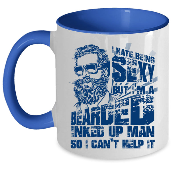 Cool Gift For My Dad Coffee Mug, I'm A Bearded Inked Up Man Accent Mug