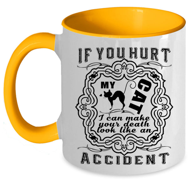 I Love My Cat Coffee Mug, Don't Hurt My Cat Accent Mug