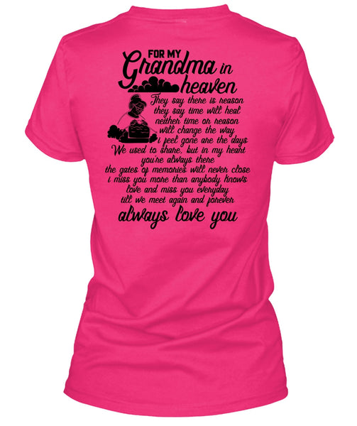 For My Grandma In Heaven T Shirt, I Love Grandma T Shirt